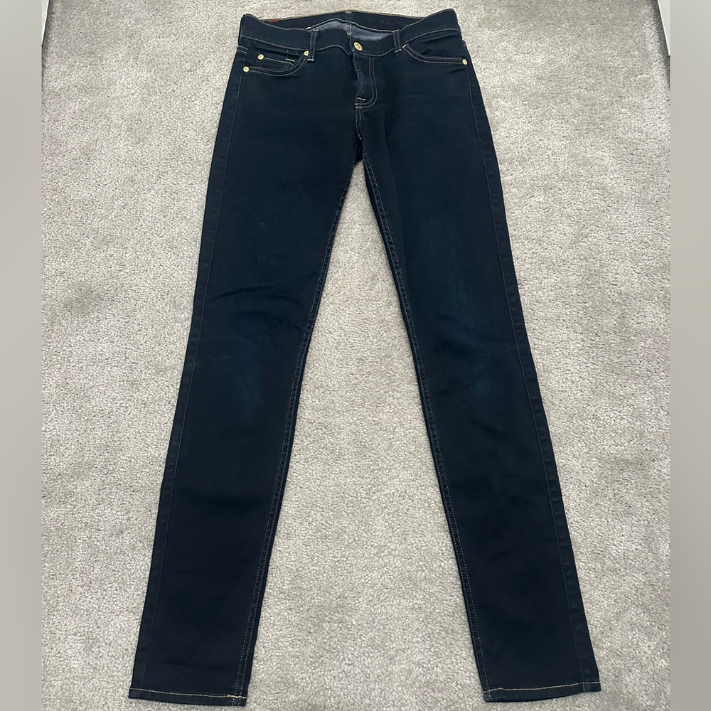 7 For All Mankind Skinny Jeans in Dark Blue Size 28